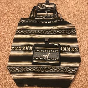Homemade Peruvian Backpack with Llama on Front